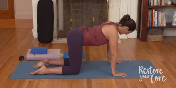 Table top pose for pelvic floor exercises