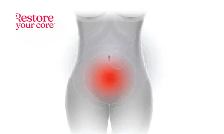 Region where pelvic floor pain is felt